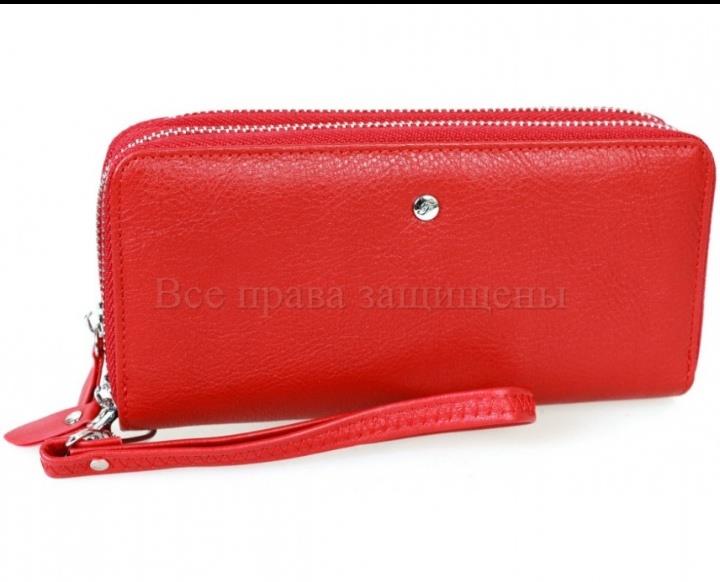 Красный клатч из натуральной кожи - изображениe 1