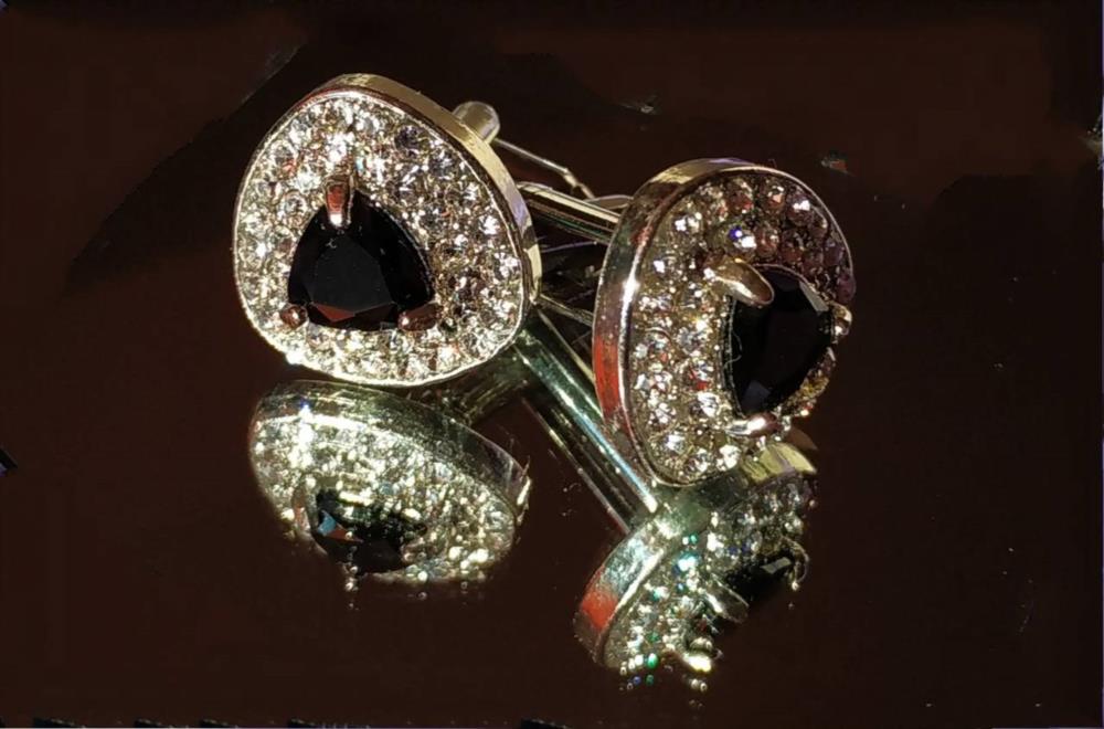 Запонки с черным камнем - изображениe 2