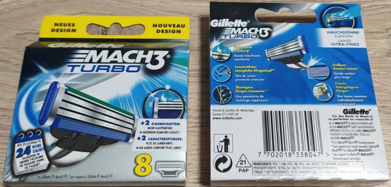 Картиджи касети лізвію Gillette Mach 3 Turbo 8 Джилет Мак 3 Турбо 8 шт - изображениe 2